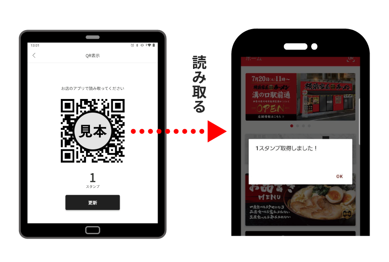 QRコードの読み取り画面